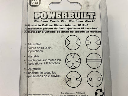 Powerbuilt 648207 Universal 2 Pin Adjustable Disc Brake Pad Caliper Piston Tool