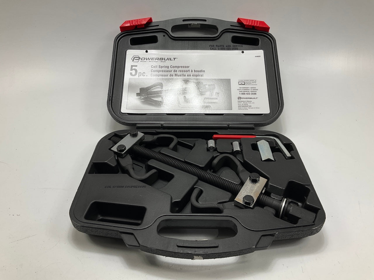 Powerbuilt 648603 Coil Spring Compressor Tool Kit, 5-Piece