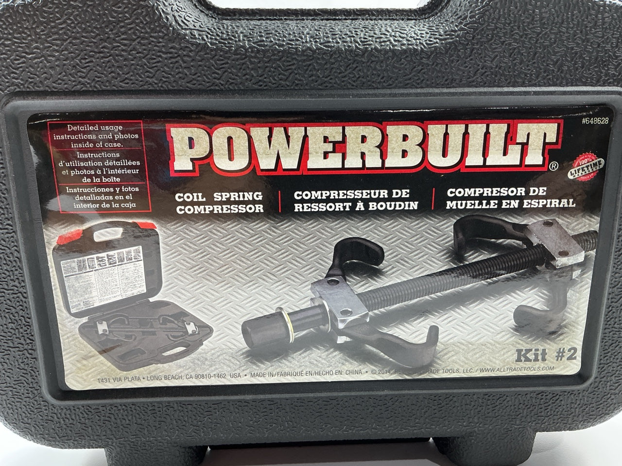 Powerbuilt 648628 Strut Coil Spring Compressor Tool Set Compress Remove Install