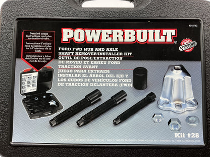Powerbuilt 648742 8 Pc Ford/Mercury FWD Front Hub Remover And Installer Tool Kit