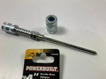 Powerbuilt 648763 Grease Gun 4'' Needle Nose Adapter, Silver