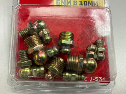 Powerbuilt 648785 Metric 6 & 10mm Grease Fitting Assortment - Pack Of 8
