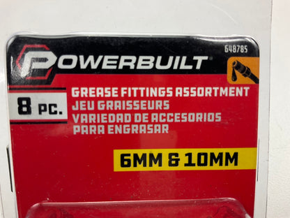 Powerbuilt 648785 Metric 6 & 10mm Grease Fitting Assortment - Pack Of 8