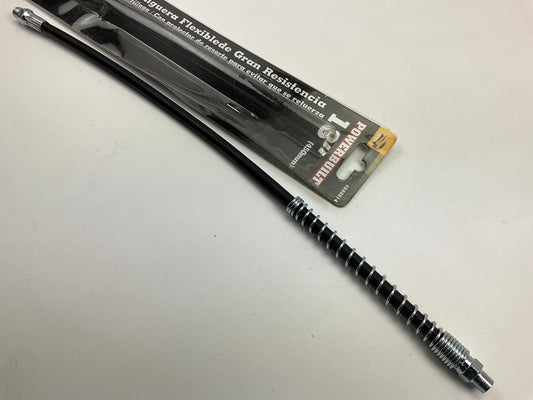 Powerbuilt 648814 18 In. Heavy-Duty Grease Gun Flex Hose With Spring Protector