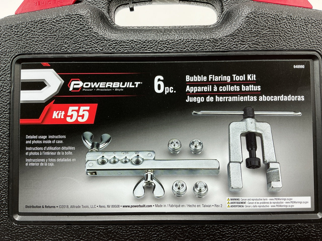 Powerbuilt 648990 Bubble Flaring Tool Set, 6-piece