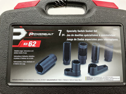 Powerbuilt 648992 7 Piece Specialty Switch & Sensor Socket Kit