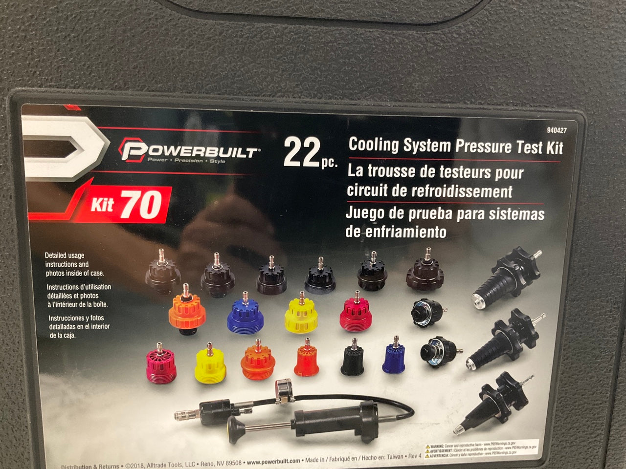 Powerbuilt 940427 22 Piece Cooling System Pressure Test Tester Tool Kit Set