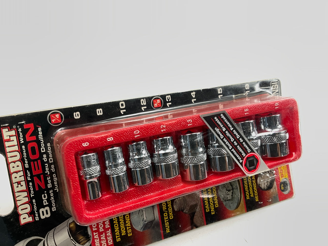 Powerbuilt 941322 8 Piece Zeon Metric Sockets For Damaged Bolts,1/4 & 3/8'' Drive