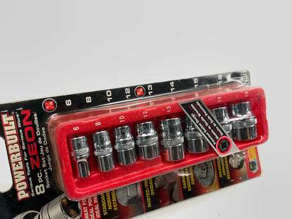 Powerbuilt 941322 8 Piece Zeon Metric Sockets For Damaged Bolts,1/4 & 3/8'' Drive