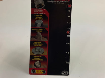 Powerbuilt 941322 8 Piece Zeon Metric Sockets For Damaged Bolts,1/4 & 3/8'' Drive