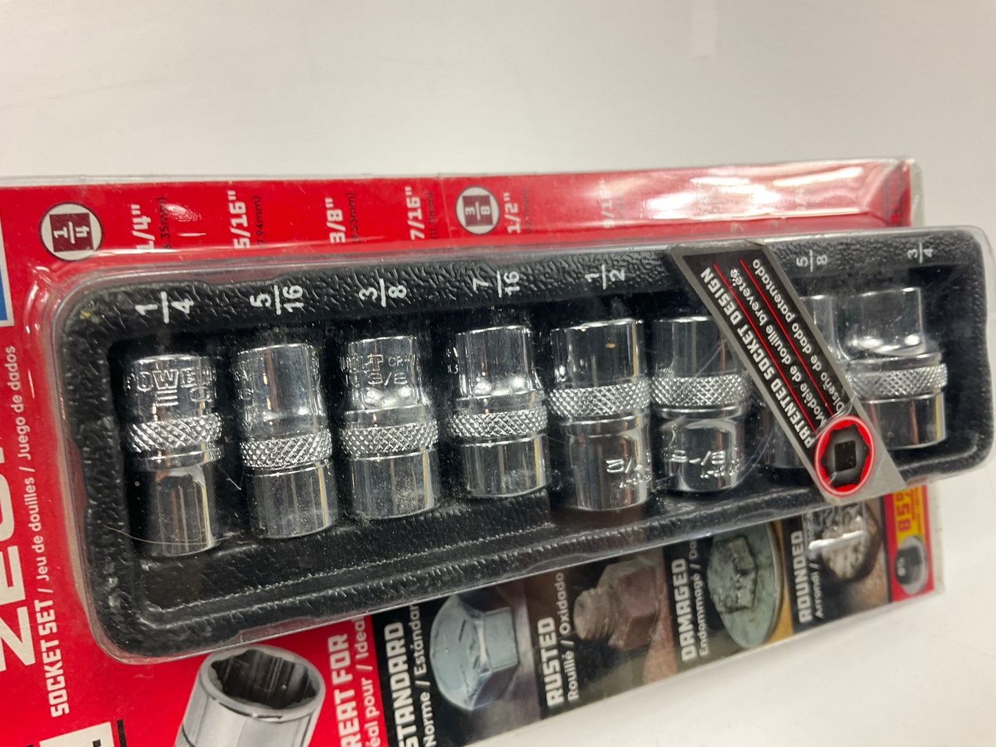 Powerbuilt 941323 8 Piece Zeon SAE Socket Set For Damaged Bolts, 1/4''-3/4'' Sizes