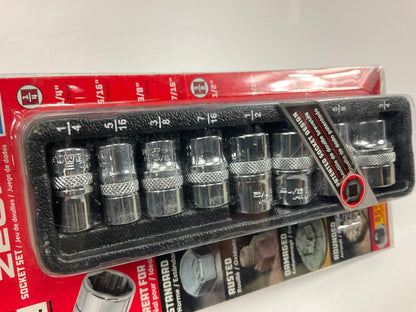 Powerbuilt 941323 8 Piece Zeon SAE Socket Set For Damaged Bolts, 1/4''-3/4'' Sizes
