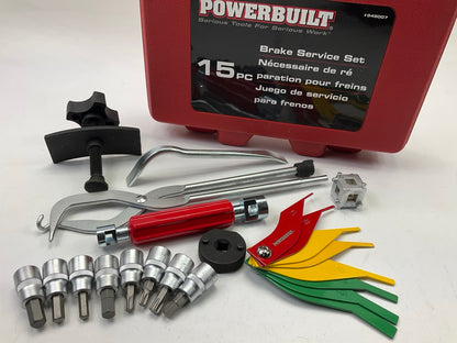 Powerbuilt 948007 Complete Brake Service Tool Set, 15 Piece Brake Piston Tool