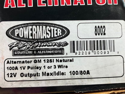 Powermaster 8002 Alternator - GM 12SI, 1 Or 3 Wire, 80 Amps - Chevy GM Hot Rod