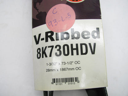 Powerproducts 8K730HDV Serpentine Belt - 1.12'' X 73.50'' - 8 Ribs