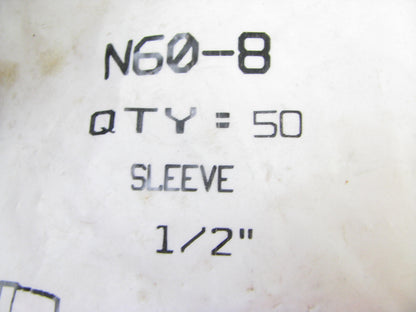 (50) Powerproducts N60-8 Brass Sleeves 1/2'' For Nylon Tubing