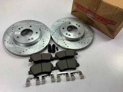 Powerstop K6503 Front Ceramic Brake Pad And Drilled & Slotted Rotor Kit