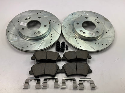 Powerstop K6503 Front Ceramic Brake Pad And Drilled & Slotted Rotor Kit