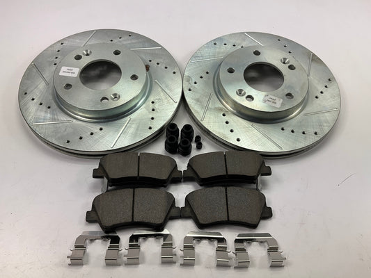 Powerstop K6503 Front Ceramic Brake Pad And Drilled & Slotted Rotor Kit