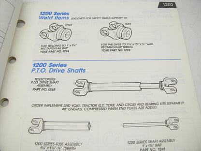 USED - Precision PTO89 PTO Power Take Off / Universal Joints Parts Catalog 1989