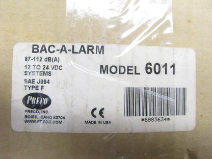 Preco BAC-A-LARM 6000 Series Model 6011 12-24 VDC SAE J994 Backup Alarm