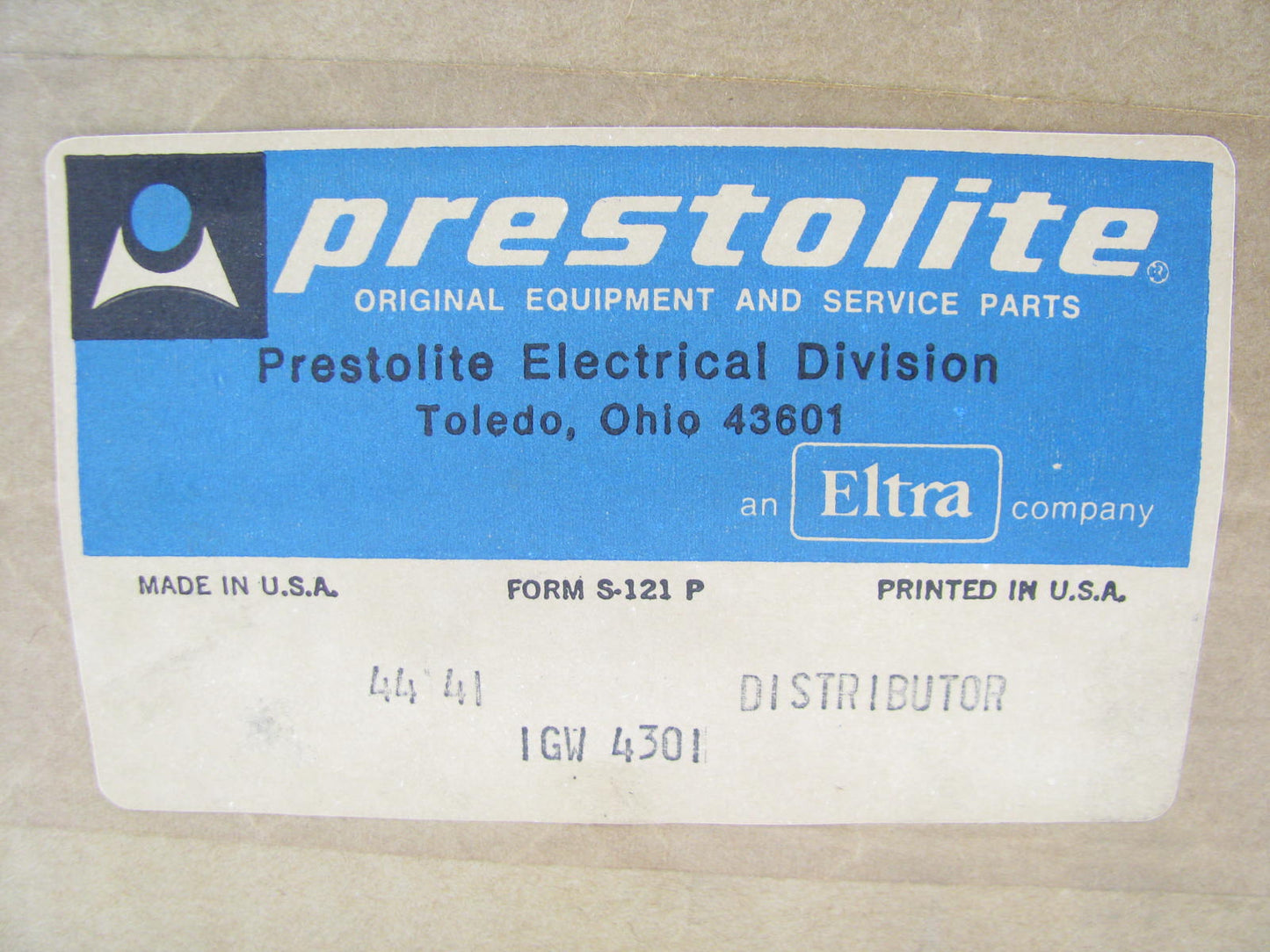 NOS Prestolite 1959-1973 Waukesha IC, 1959-1965 FC FCS FS14 Series Distributor