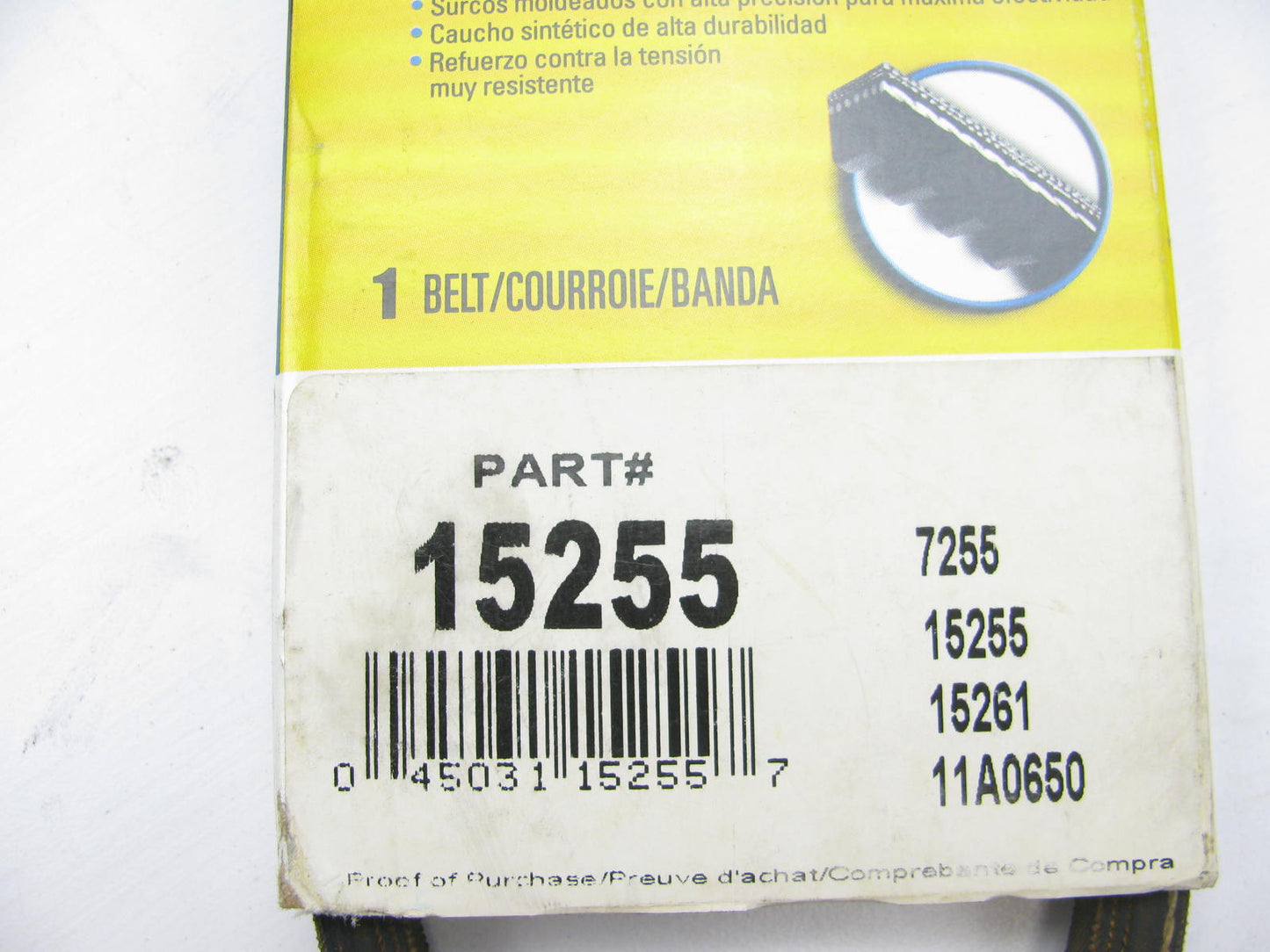 Prestone 15255 Accessory Drive Belt - 0.44'' X 25.50'' - 36 Degree