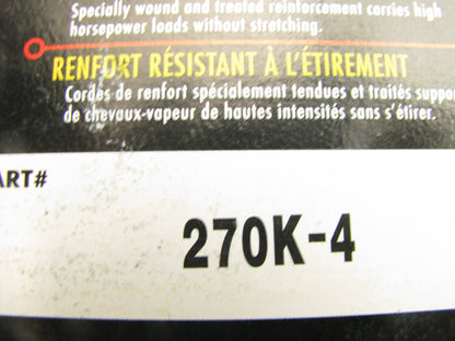 Prestone 270K-4 Serpentine Belt - 0.56'' X 26.00'' - 4 Ribs