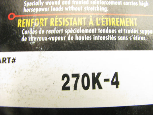 Prestone 270K-4 Serpentine Belt - 0.56'' X 26.00'' - 4 Ribs
