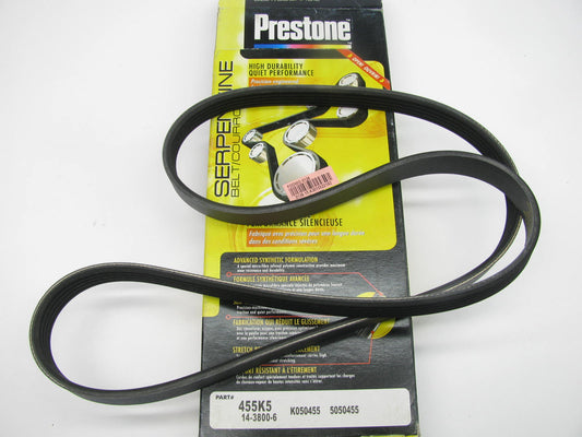 Prestone 455K5 Serpentine Belt - 0.69'' X 45.00'' - 5 Ribs