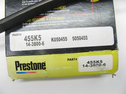 Prestone 455K5 Serpentine Belt - 0.69'' X 45.00'' - 5 Ribs