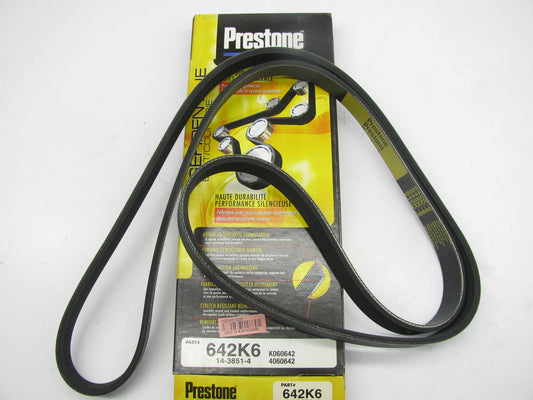Prestone 642K6 Serpentine Belt - 0.84'' X 64.875'' - 6 Ribs