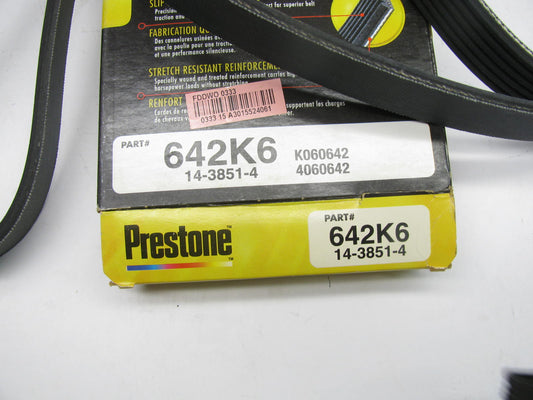 Prestone 642K6 Serpentine Belt - 0.84'' X 64.875'' - 6 Ribs