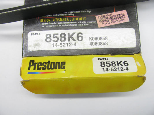 Prestone 858K6 Serpentine Belt - 0.84'' X 86.50'' - 6 Ribs