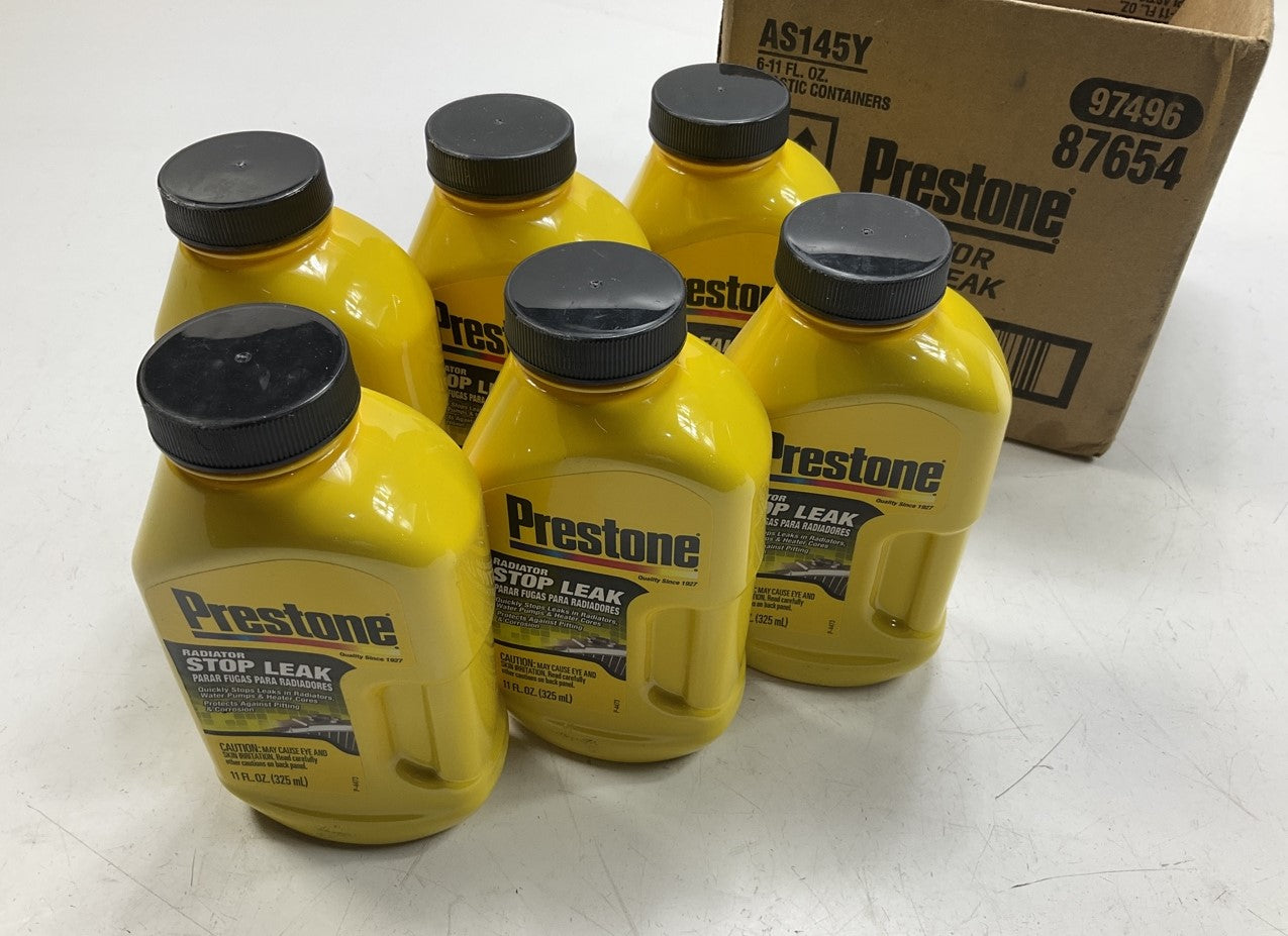 (6) Prestone AS145Y Radiator Stop Leak, 11 Oz.