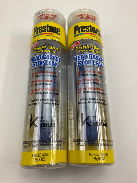 (2) Prestone AS660 Triple Seal Protection Radiator Stop Leak 16.5 Fl. Oz. Bottle