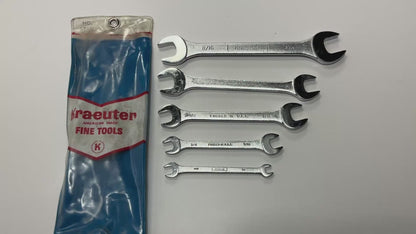 USA MADE 11/16-3/4, 9/16-5/8, 1/2-9/16, 3/8-7/16, 1/4-5/16 KRAEUTER Wrench Set