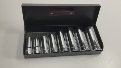 VINTAGE - 7 Piece Deep Socket 6 Point, 3/8'' Drive (Mismatched 9/16'') MADE IN USA