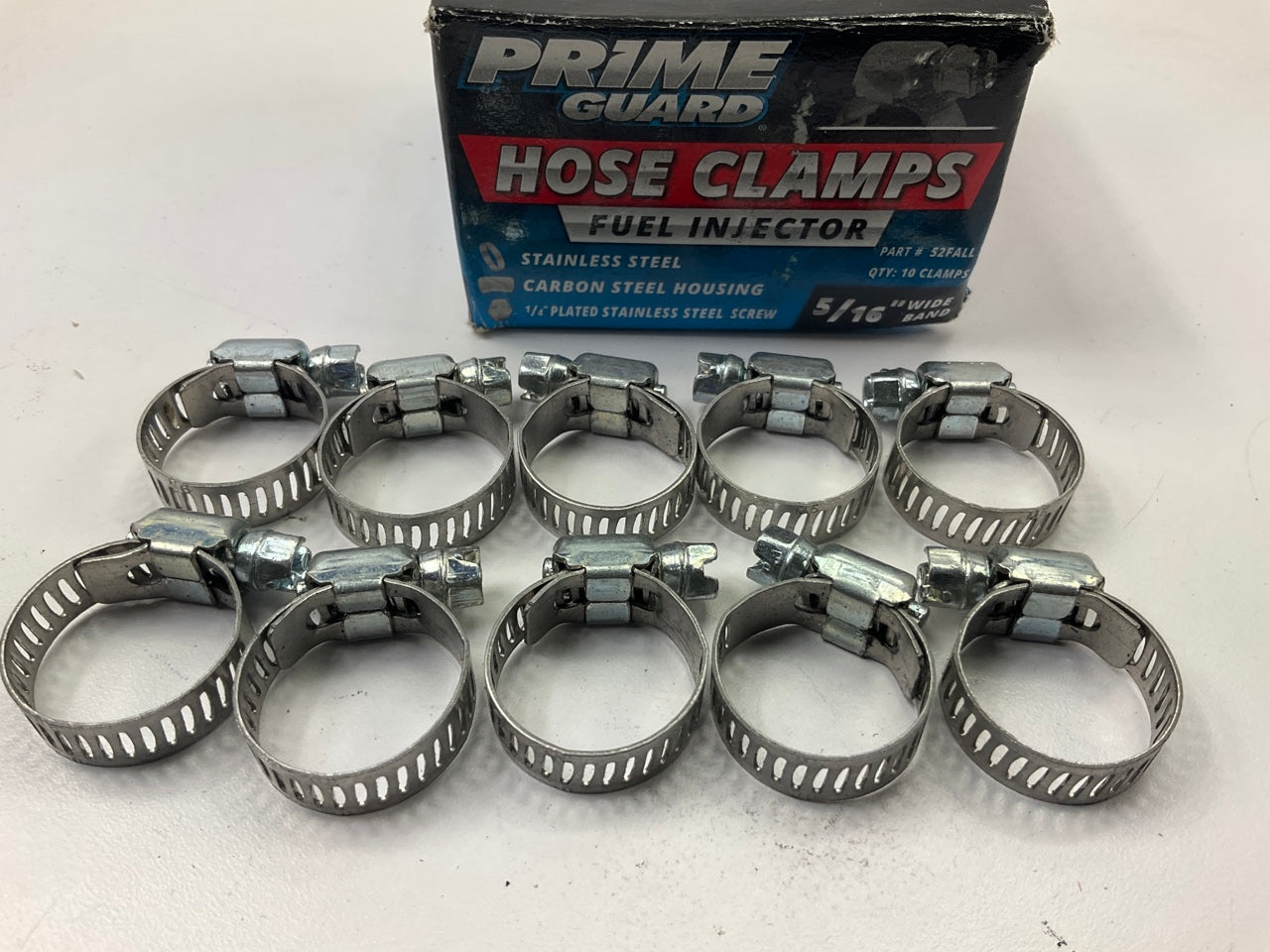 (10) Prime Guard 52FALL Hose Clamps - Range: 7/32''-25/32''