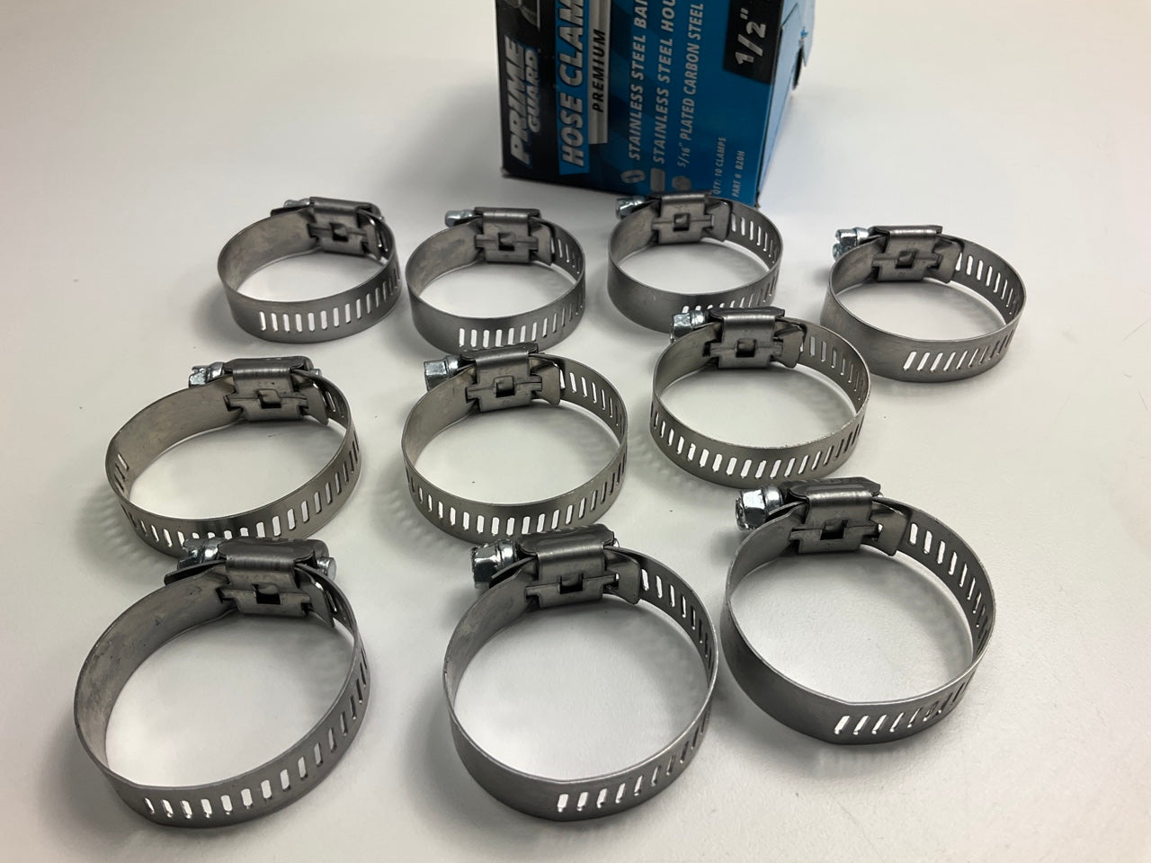 (10) Prime Guard B20H Hose Clamps, Clamping Range: 15/16'' - 1-3/4'' (23mm-45mm)