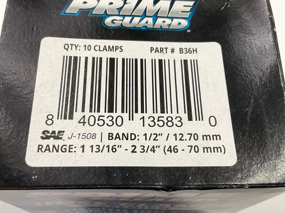 (10) Prime Guard B36H Hose Clamps - Clamping Range: 1-13/16'' To 2-3/4''