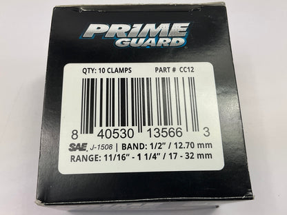 (10) Prime Guard CC12 Hose Clamps - 11/16'' - 1-1/4'' (17-32mm) Clamping Range