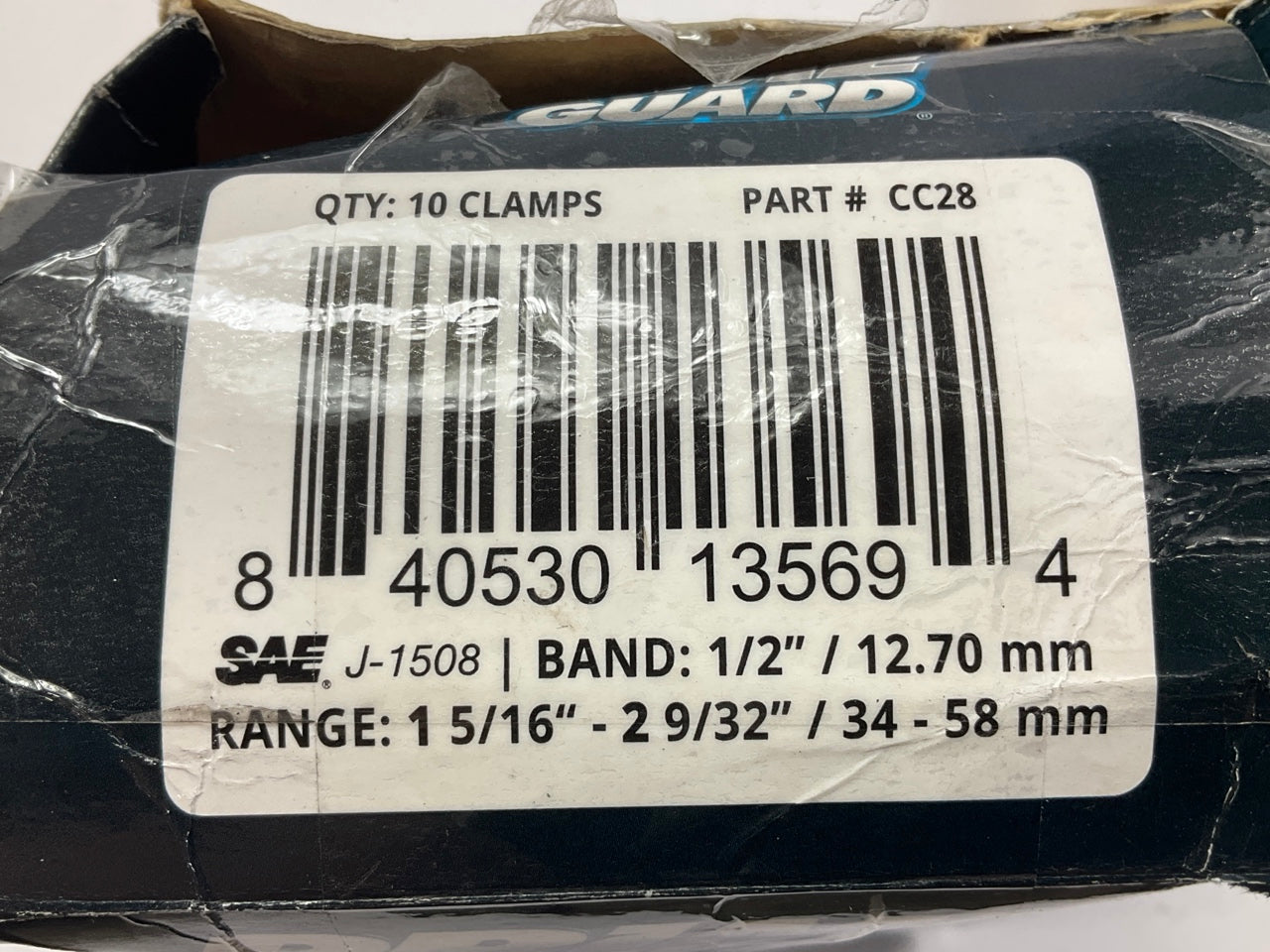 (10) Prime Guard CC28 Hose Clamps 1-5/16'' - 2-9/32'' (34mm-58mm) Clamping Range