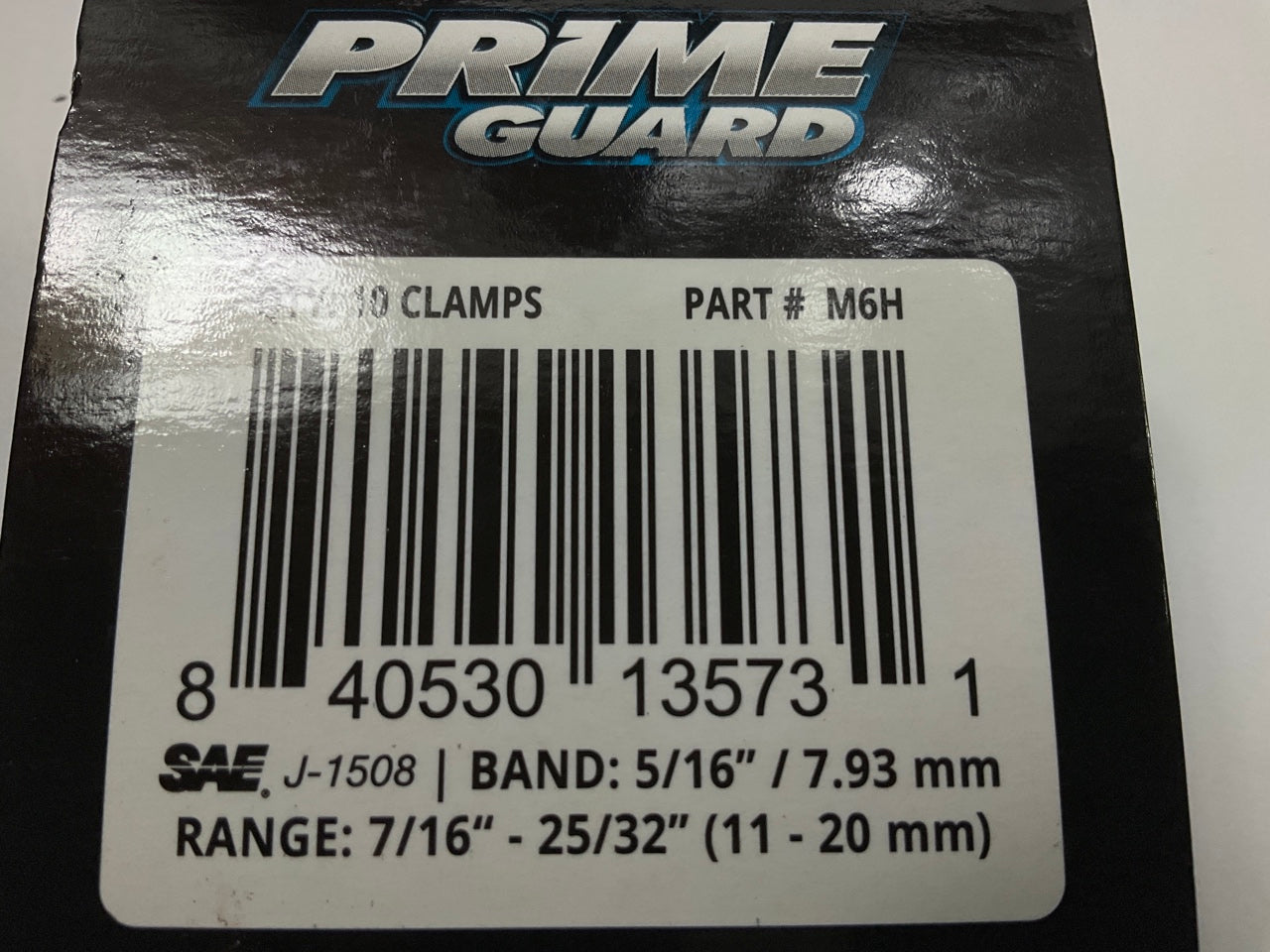 (10) Prime Guard M6H SAE #6 Hose Clamps, Clamping Range: 7/16''-25/32'' (11-20mm)