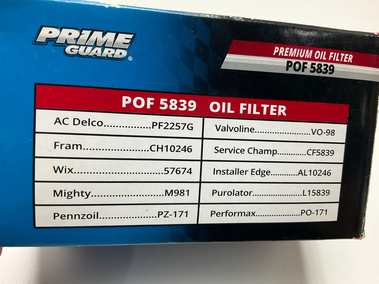 Prime Guard POF5839 Engine Oil Filter