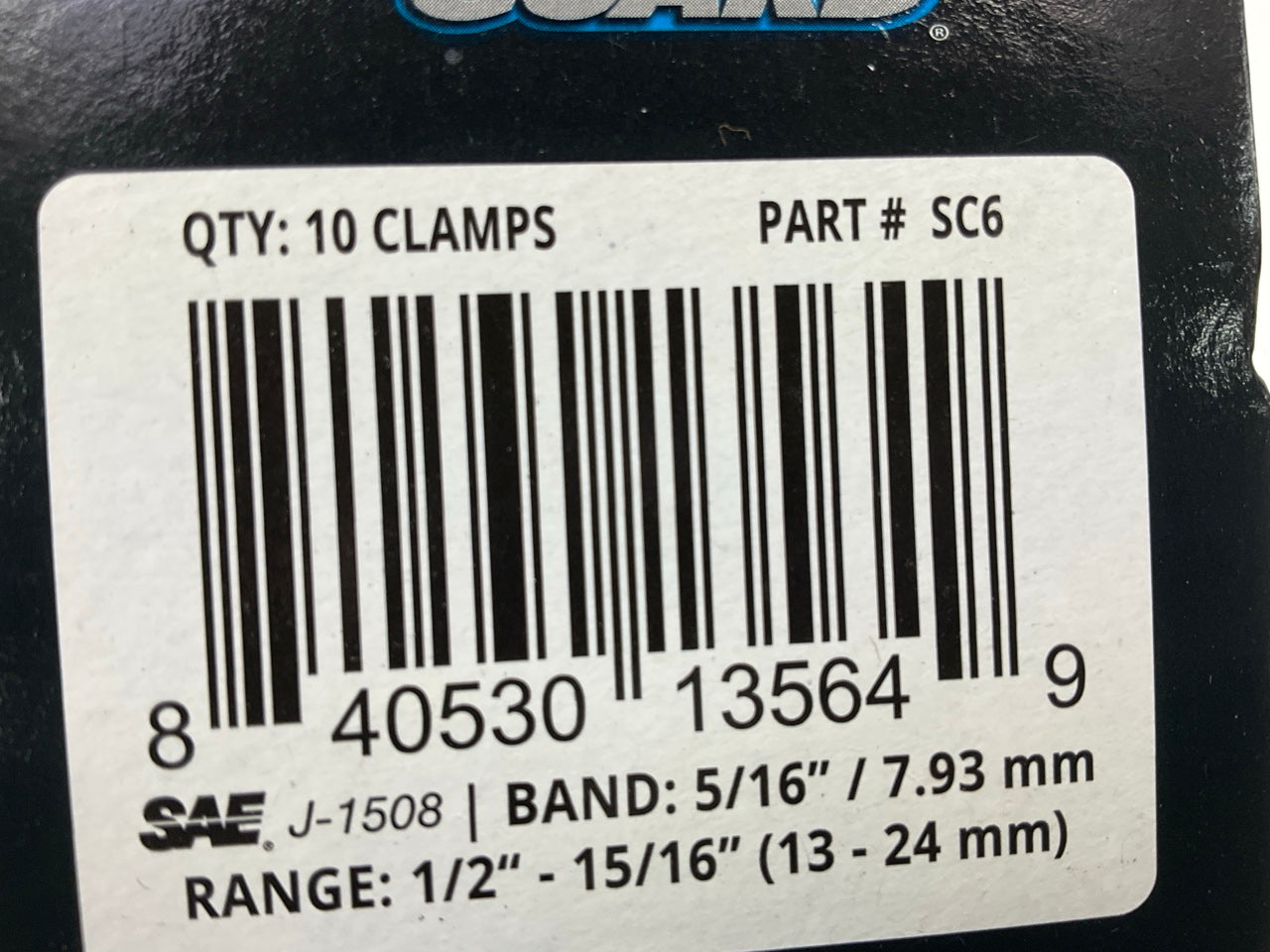 (10) Prime Guard SC6 Hose Clamps -  1/2'' To 15/16'' (13-24mm)