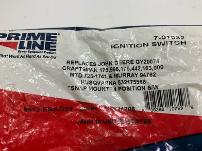 Primeline 7-01932 Ignition Switch 583068901,  925-1741, GY20074, 94762MA
