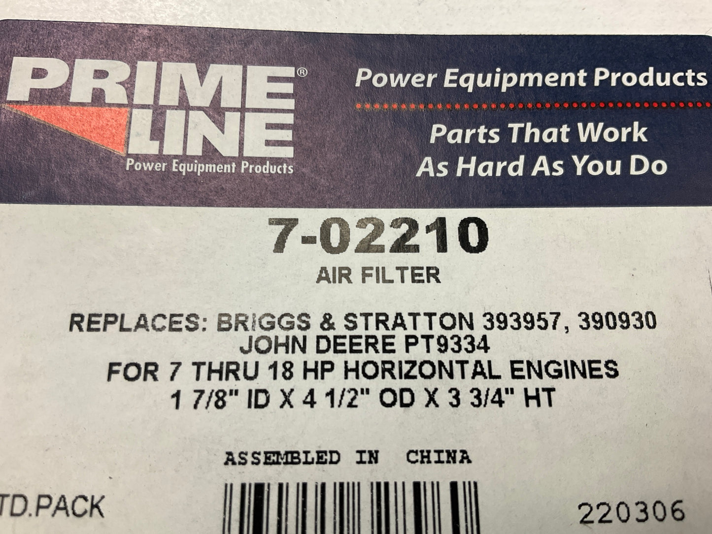 Primeline 7-02210 Air Filter Replaces Briggs & Stratton 393957,  390930