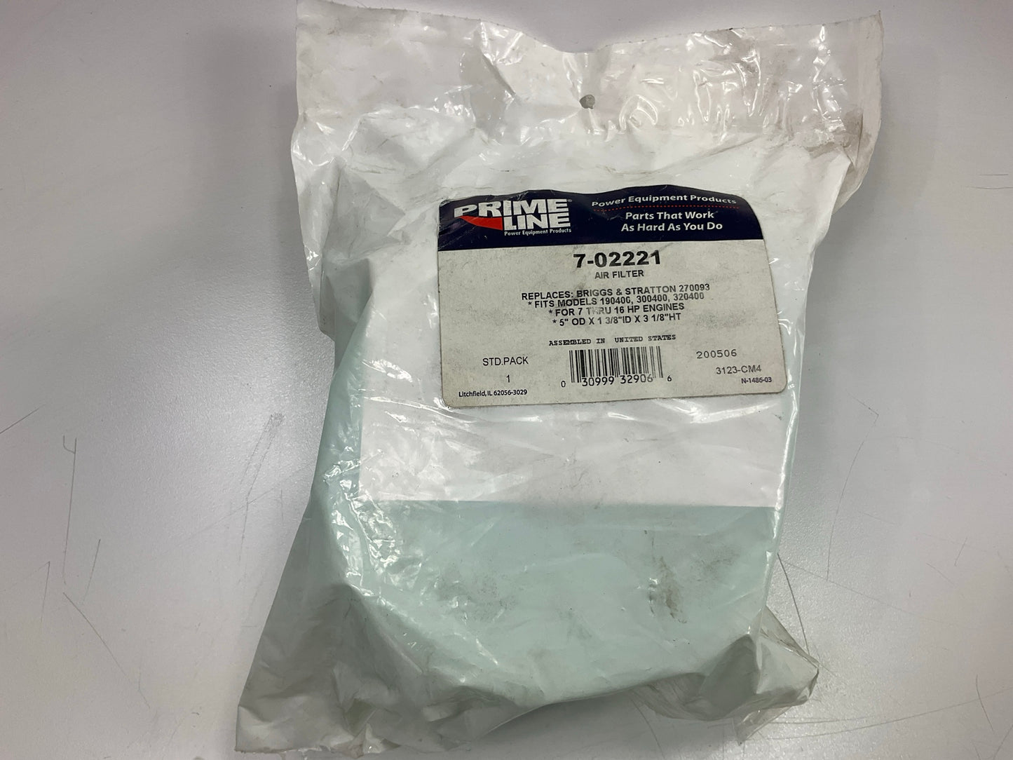 Primeline 7-02221 Round, Foam Air Filter 5'' OD X 1-3/8'' ID X 3-1/8'' HT