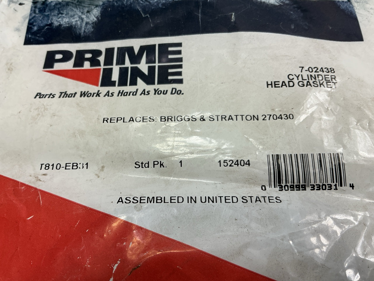 Primeline 7-02438 Metal Head Gasket Replaces Briggs & Stratton 270430